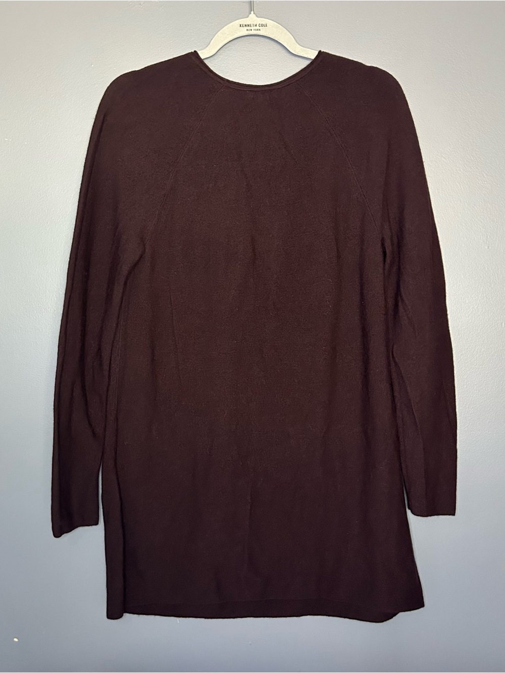 J. Jill Sweater Tunic Womens M Burgundy Soft Lightweight Merino Wool Crew Neck - Picture 2 of 9